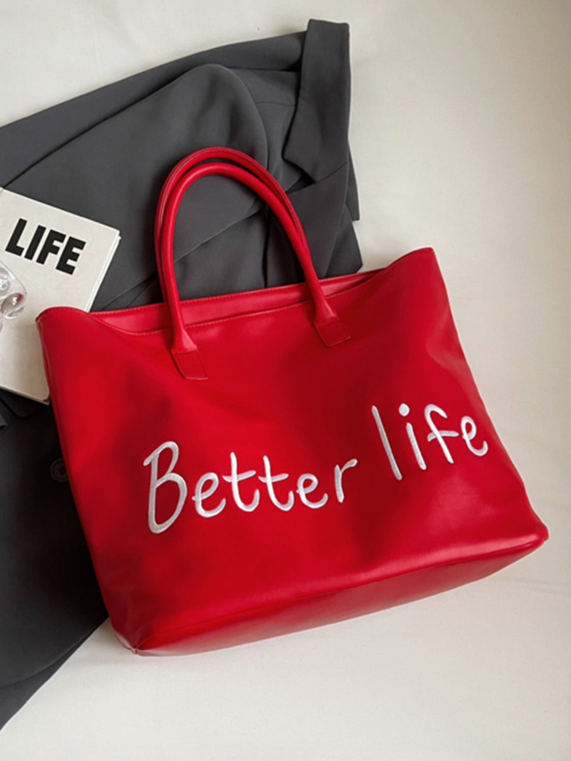 BETTER LIFE Leather Tote Bag