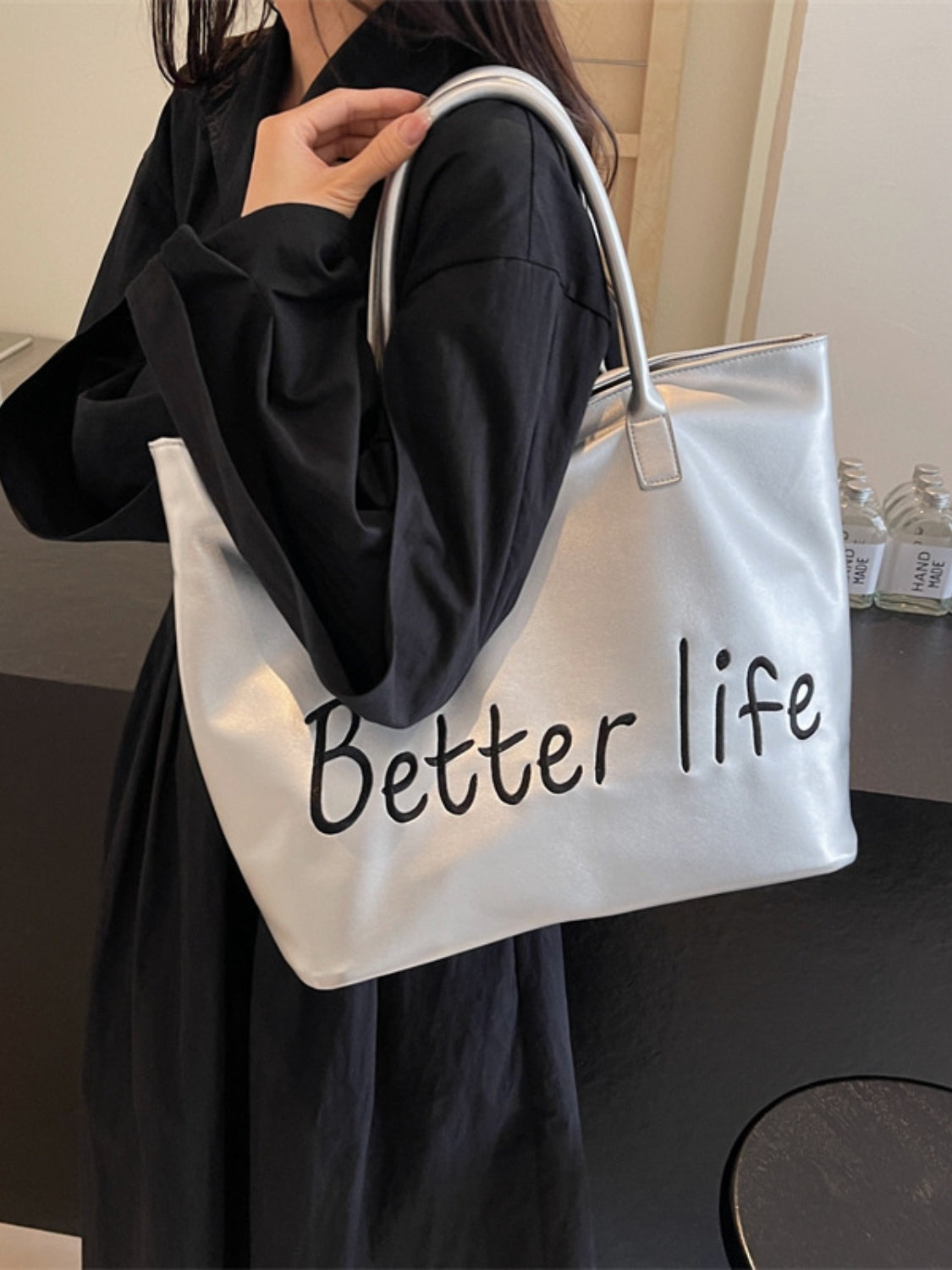 BETTER LIFE Leather Tote Bag